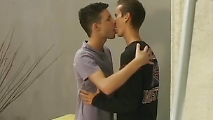 Sweet gay enjoys some kissing after having his nipples licked